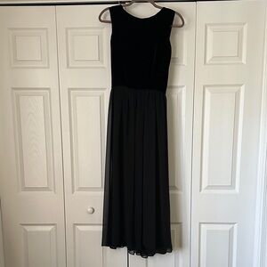 Elizabeth Wayman NY black velvet/ chiffon dress